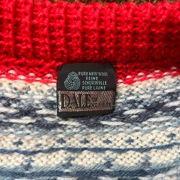 Dale of Norway Red and Blue Patterned Cardigan, fits like women's M - Picture 2 of 6